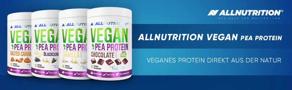ALLNUTRITION Vegan Protein Based on Soy Protein Isolate and Protein from 6 Other Plants which Together Make up 75% of Pure Protein in Each Serving Pea Vanilla Blackcurrant - Vegan PEA PROTEIN
