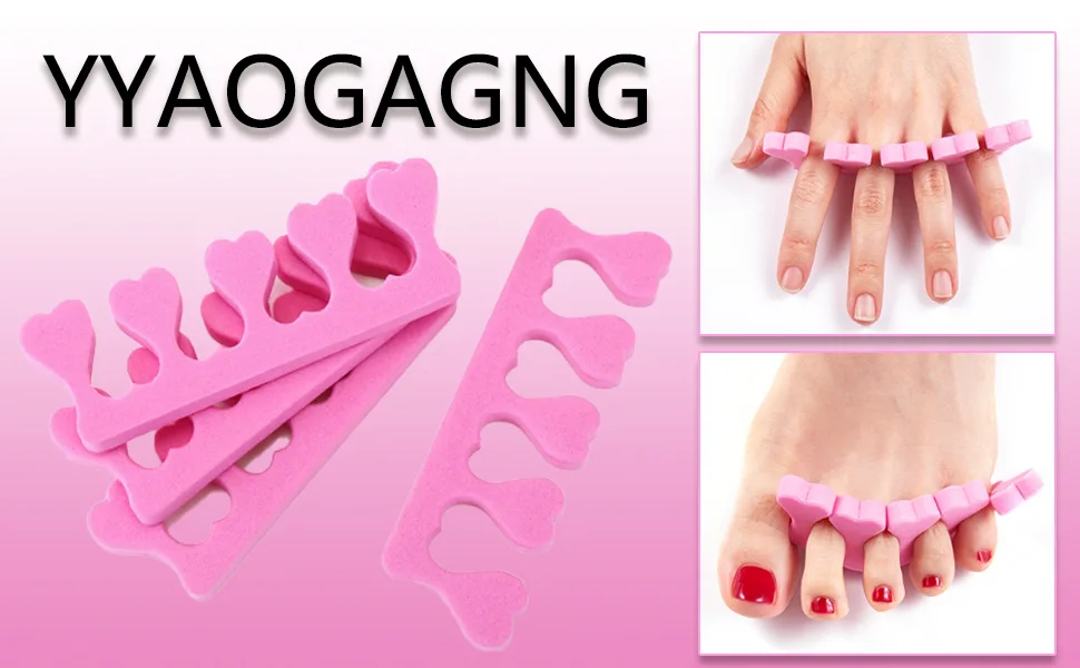 YYAOGAGNG 20pcs Soft Foam Sponge Toe Separators Finger Dividers Soft Sponge Finger Divider Spacer Nail Art Manicure Pedicure Tools - product information 2