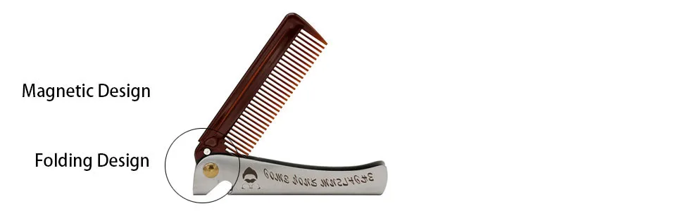 Hair&Beard Comb Stainless Steel Comb Moustache Shaping Comb Pocket Beard Comb Teeth Beard Comb for Men - Teeth Beard Comb