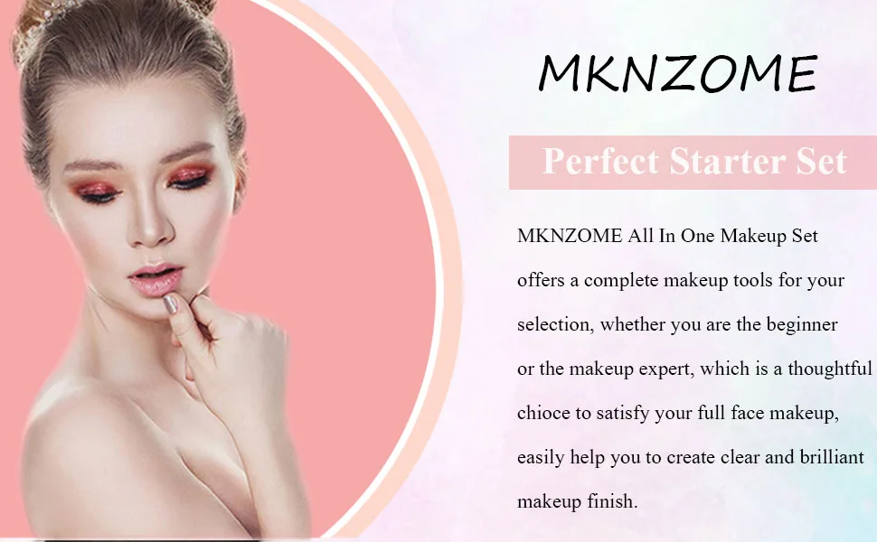 All-In-One Makeup Kit 30 Pcs Complete Makeup Gift Set Full Kit Combination with Eyeshadow Blush Lipstick Concealer etc Essential Starter Bundle for Women Pro Multi-purpose Beauty Cosmetic Set#4 KIT004 - MKNZOME perfect Makeup Starter Set