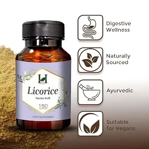H&C Licorice Caplets/Tablets (Glycyrrhiza Glabra) - 750mg 150 Caplets | for Healthy Digestive Function & Improves Respiratory System 750mg Caplets - SPN-FOR1