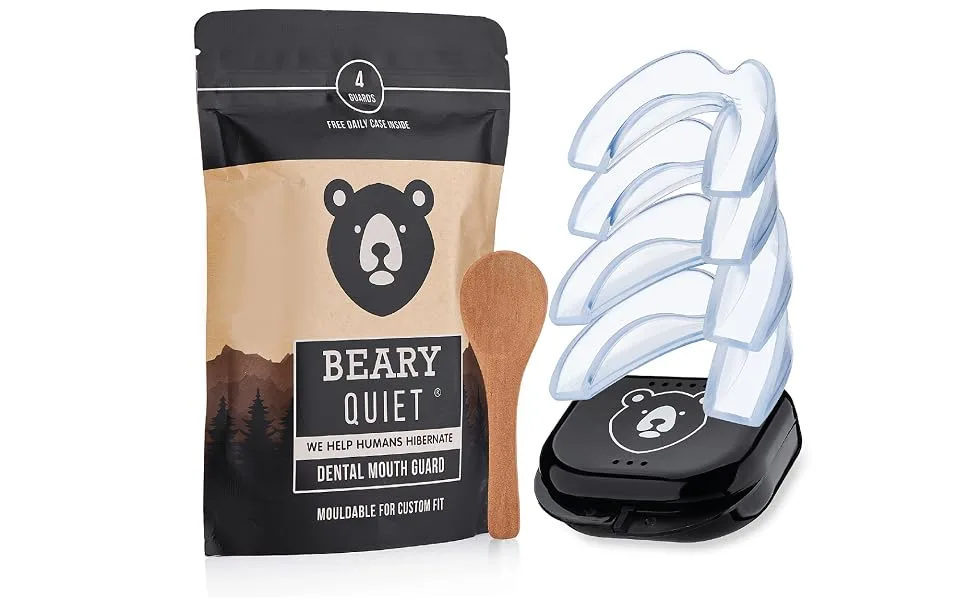 Beary Quiet Mouth Guard for Grinding Teeth Anti Snore Prevent Bruxism Sport Gum Shield Reusable 2 Sizes 4 Pcs - image 1