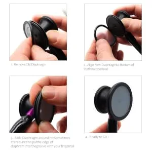 iplusmile Stethoscope Accessories- Diaphragm & Replacement Ear Tips for Stethoscopes Premium PVC Material Easy & to Use - product information 2