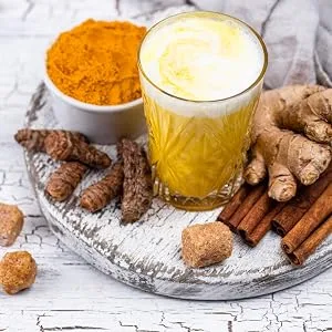 Turmeric Ginger Spiced Immunity BoostingTea | 100g (50 servings) | Herbal Detox blend of 9 Super spices| Caffeine Free - Latte 1