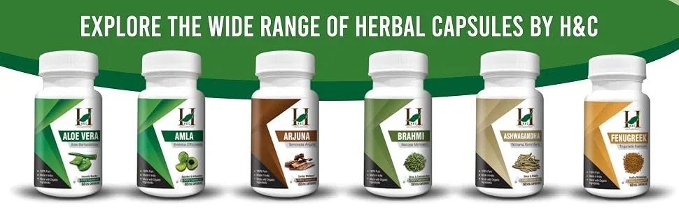 H&C Brahmi (Bacopa monnieri) Capsules - 900mg per Serving 120 Capsules | for Rejuvenative for The Brain & Nervous System 120 Count (Pack of 1) - Capsules Range