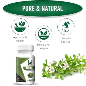 H&C Brahmi (Bacopa monnieri) Capsules - 900mg per Serving 120 Capsules | for Rejuvenative for The Brain & Nervous System 120 Count (Pack of 1) - SPN-FOR1