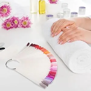 JND Professional 50pcs Nail Colour Display Swatch Sticks Pop Sticks Nail Art Palette Tip Display (Ring Natural) 50 Count (Pack of 1) Natural - apex natural ring on table