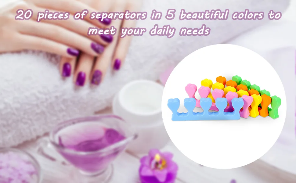Dacitiery 20 Pcs Foam Toe Finger Separator Toe Finger Dividers Disposable Soft Sponge Nail Toe Separator Divider Spacer for Pedicure Manicure Nail Art Accessories Tools - 00210