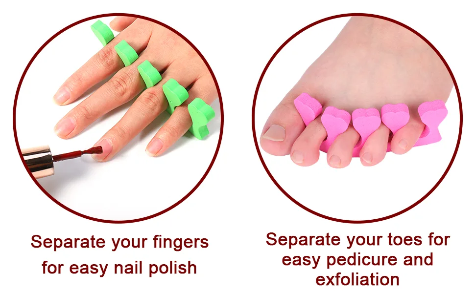 Dacitiery 20 Pcs Foam Toe Finger Separator Toe Finger Dividers Disposable Soft Sponge Nail Toe Separator Divider Spacer for Pedicure Manicure Nail Art Accessories Tools - 1201