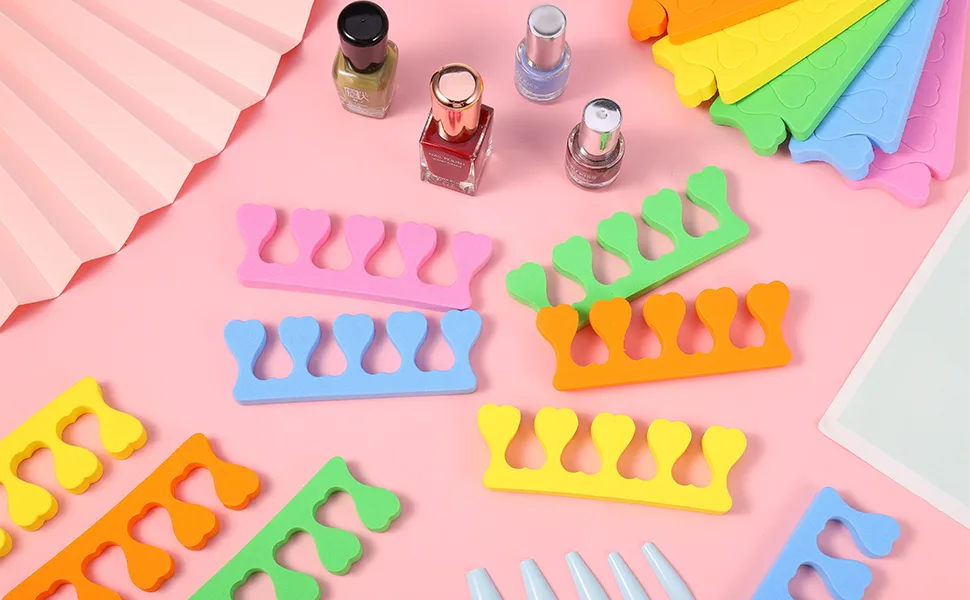 Dacitiery 20 Pcs Foam Toe Finger Separator Toe Finger Dividers Disposable Soft Sponge Nail Toe Separator Divider Spacer for Pedicure Manicure Nail Art Accessories Tools - product information 4