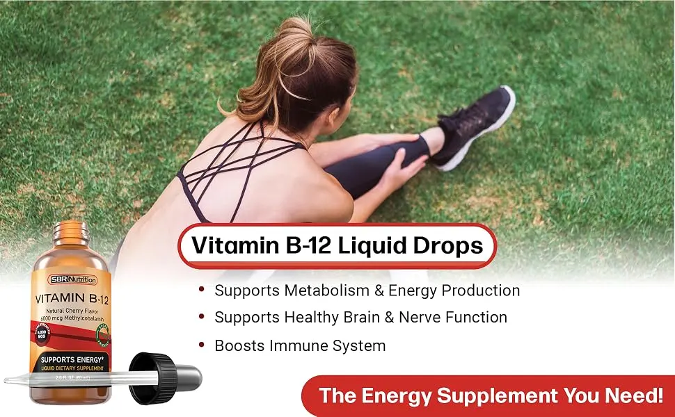 MAX Absorption Vitamin B12 Sublingual Liquid Drops 6000mcg Methylcobalamin Per Serving 60 Servings Non-GMO Vegan Friendly - B12 Liquid