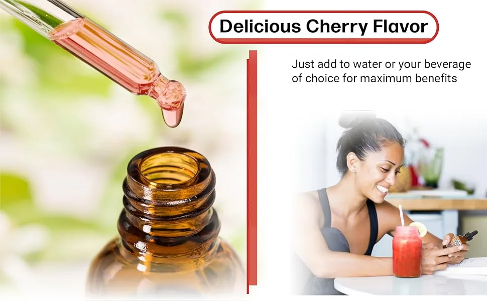 MAX Absorption Vitamin B12 Sublingual Liquid Drops 6000mcg Methylcobalamin Per Serving 60 Servings Non-GMO Vegan Friendly - Cherry