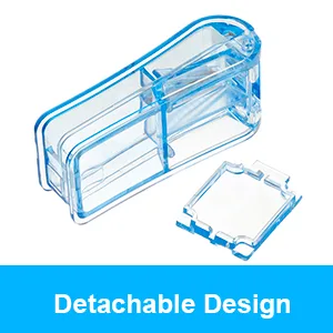 Teblacker 2 pcs Pill Cutter Portable 2-in-1Pill Splitter with Blade and Storage Compartment for Small or Large Pills Cut in Half Quarter for Pills Tablets - product information 3