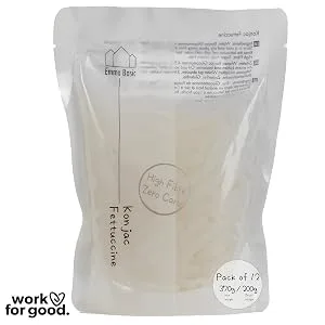 Emma Basic - Konjac Fettuccine 12x200g | Sugar Free | Fat Free | Gluten Free | Vegan | Zero Carbs | Healthy Pasta - Konjac