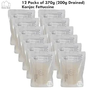 Emma Basic - Konjac Fettuccine 12x200g | Sugar Free | Fat Free | Gluten Free | Vegan | Zero Carbs | Healthy Pasta - Konjac