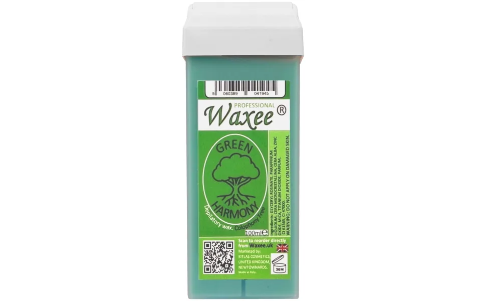 6 x 100ml roll on wax cartridge roller wax refill COLOPHONY FREE Waxee (Roll on wax Green Harmony) - Waxee 100ml roll on wax Green Harmony