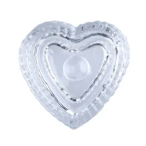 JND Professional Acrylic Liquid Monomer Dappen Dish + Lid Glass Crystal Bowl Nail Art Powder Cup (Mini Heart) - MH DD BEV
