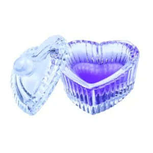 JND Professional Acrylic Liquid Monomer Dappen Dish + Lid Glass Crystal Bowl Nail Art Powder Cup (Mini Heart) - MH DD monomer