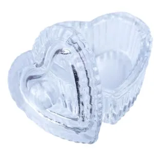 JND Professional Acrylic Liquid Monomer Dappen Dish + Lid Glass Crystal Bowl Nail Art Powder Cup (Mini Heart) - MH DD Open