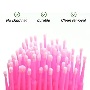 400 PCS Micro Applicator Brush Bendable Makeup Brush Mascara Brush for Eyelash Extensions 2 Colors (Head Diameter: 2.0/1.5 mm) - product information 4