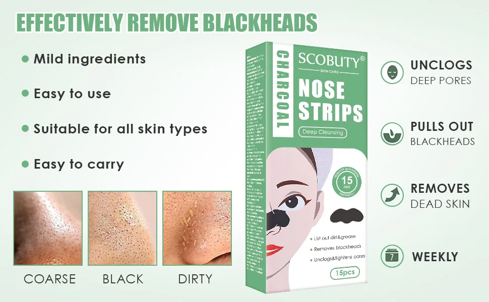 Nose Strips Pore Strips for Blackheads Blackhead Strips Deep Cleansing Nose Pore Strips for Men Blackheads Removal Nose Blackhead Remover Strips - B09MW44X6M