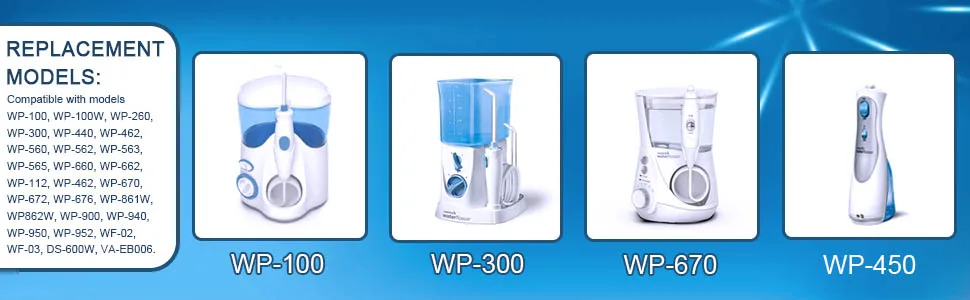 2Pcs Replacement Classic Jet Tips for Flosser WP100 WP250 WP300 WP450 WP660 WP900Other Oral Irrigators(Blue) - product information 3