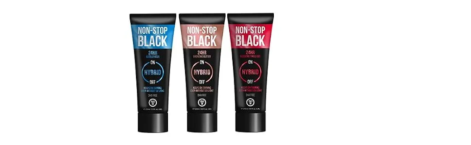 Power Tan Non-Stop Black Bronzing Butter (DHA Free) Hybrid UV Sunbed Tanning Accelerator 250ml - product information 3