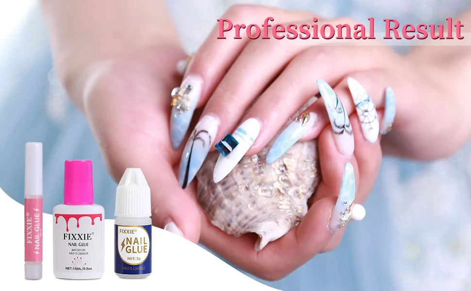 Extra Strong Nail Glue (2 GramX10 Bottles) For Acrylic Tips Extra Strong Nail Glue For Stick On Nails 2 Gram X 10 Bottles - Nail Glue Professional Result