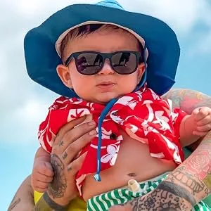 Pro Acme TPEE Polarized Baby Sunglasses with Strap Flexible Durable Toddler Sunglasses for 0-24 Months Blue Dark Blue Frame | Grey Lens - product information 2