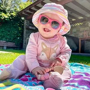 Pro Acme TPEE Polarized Baby Sunglasses with Strap Flexible Durable Toddler Sunglasses for 0-24 Months Blue Dark Blue Frame | Grey Lens - product information 4