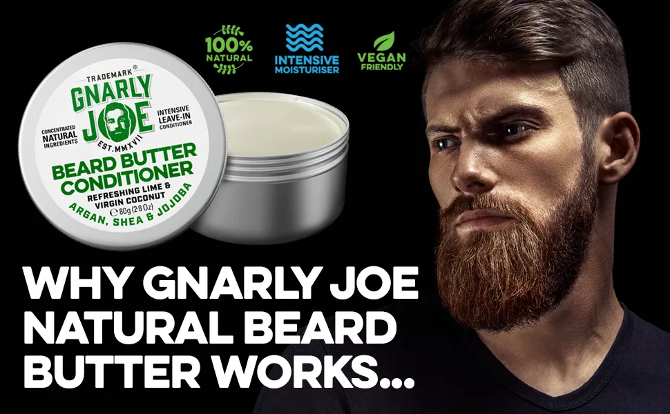 Gnarly Joe Beard Butter Leave-In Conditioner 80g. Coconut Argan & Shea Butter Lime & Coconut - healthy beard and long beard growth quality beard products