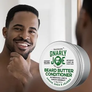 Gnarly Joe Beard Butter Leave-In Conditioner 80g. Coconut Argan & Shea Butter Lime & Coconut - strong beard wax and beard balm
