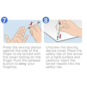 SafeFine 28G 3mm Blood Lancets Sterile Compatible with Most Lancing Devices 100 pcs/box - How to use
