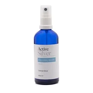 Active Silver Colloidal Silver Spray - 100ml Bottle with Atomiser Small Particle Size for Better Application 10ppm Premium Quality UK Colloidal Silver Compact & Travel-Sized 100 ml (Pack of 1) - Active Silver Colloidal Silver 100ml
