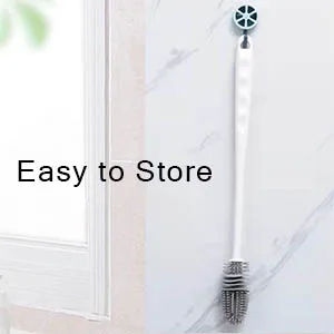 Baby Bottle Brush Long Handle Soft Silicone Teat Brush for Cleaning Bottles Cups All Containers(White) - product information 7