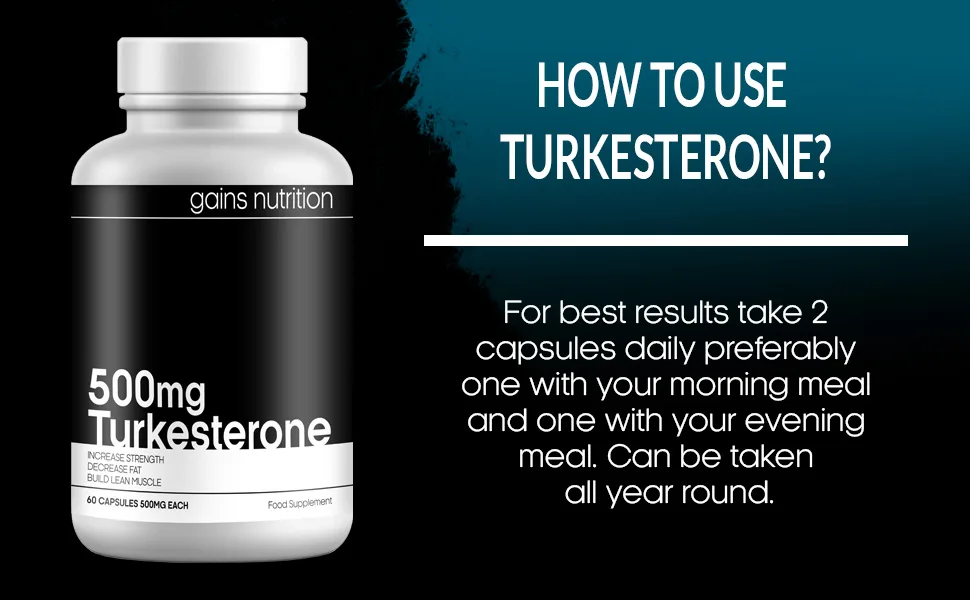 Turkesterone | High Strength 500mg | Anabolic Testosterone Supplement with Hydroxypropyl- -Cyclodextrin | Ajuga Turkestanica Extract | | Promotes Strength & Muscle Growth - 60 Capsules - Turkesterone Supplement