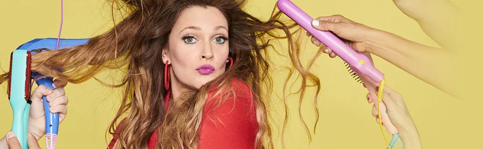 Flower Beauty Ionic Volumising Styler - Versatile Ceramic Styling Iron - Straightens Curls Adds Volume & Shine to Hair - Includes 2 Heat Settings - FLOWER Beauty, Drew Barrymore