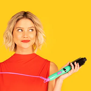 Flower Beauty Ionic Volumising Styler - Versatile Ceramic Styling Iron - Straightens Curls Adds Volume & Shine to Hair - Includes 2 Heat Settings - Flower Ionic Volumizing Styler