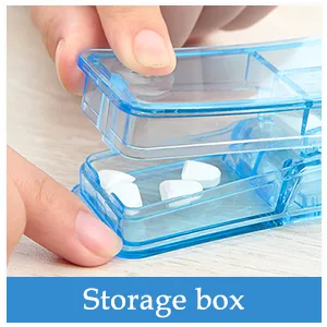 Redamancy 1 Pcs Pill Cutter Portable 2-in-1Pill Splitter with Blade and Storage Compartment for Pills and Tablets Cut in Half Quarter (Blue) - product information 5