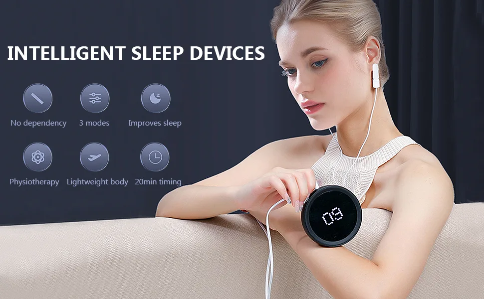 Sleep Aid Device CES Reduce Anxiety Relieve Fatigue Microcurrent Low Frequency Pulse Auto Off LCD Screen Sleep Instrument for Deep Relaxation - product information 2