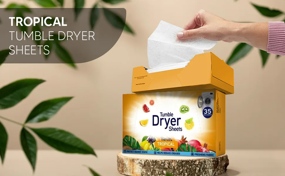 Tropical Tumble Dryer Sheets105 - Tumble Dryer Sheets Long Lasting Fragrance and Softness -Protect Against Static - Help Reduce Creases - Freshnes Fabric - product information 2