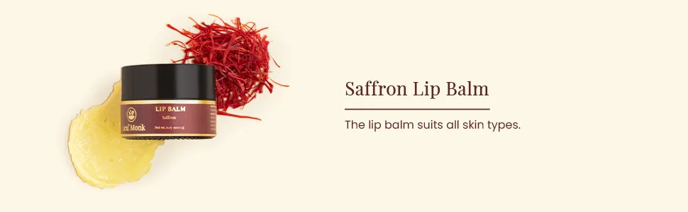Leaf Monk Ayurvedic Lip Balm With Saffron | For Hyperpigmentation Moisturizing And Softening Skin | For All Types - 10Gr - Lip Balm