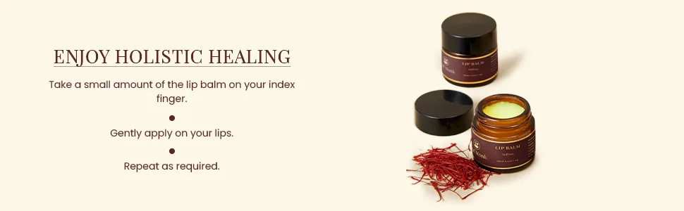 Leaf Monk Ayurvedic Lip Balm With Saffron | For Hyperpigmentation Moisturizing And Softening Skin | For All Types - 10Gr - Lip Balm