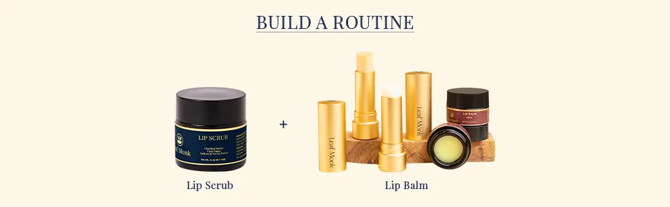 Leaf Monk Ayurvedic Lip Scrub | Exfoliating Moisturizing And Healing Chapped Lips Skin | Made with Saffron - Cane Sugar - Clarified Butter - Forest Honey - 10 GRAM - Lip Scrub