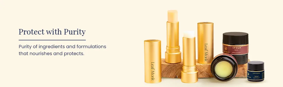 Leaf Monk Ayurvedic Lip Scrub | Exfoliating Moisturizing And Healing Chapped Lips Skin | Made with Saffron - Cane Sugar - Clarified Butter - Forest Honey - 10 GRAM - Lip Scrub