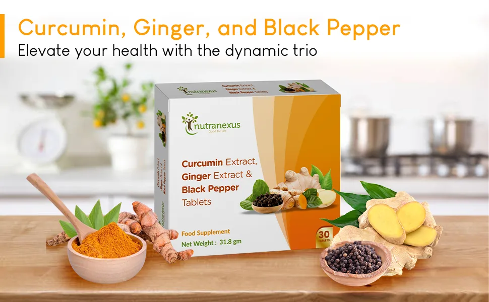 Nutranexus Turmeric Curcumin Ginger & Black Pepper 30 Tablets - curcumin ginger black pepper