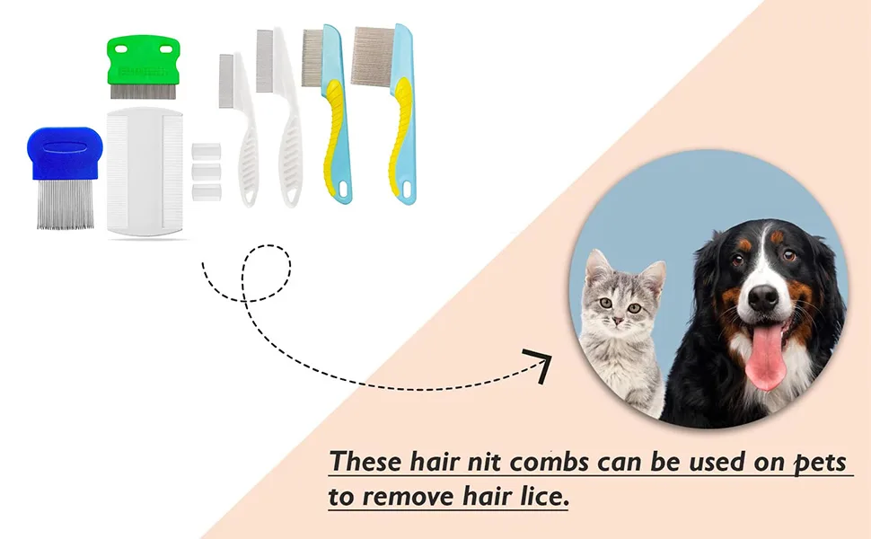 10 Pieces Hair Nit Combs Remove Head Nits Fine Tooth Double Side Detection Long Handle Head Nit Combs For Kids Pets And Adults - product information 4