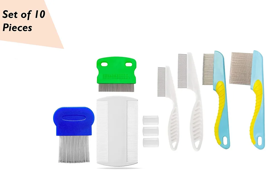 10 Pieces Hair Nit Combs Remove Head Nits Fine Tooth Double Side Detection Long Handle Head Nit Combs For Kids Pets And Adults - product information 6
