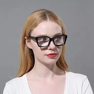 MMOWW Oversized Reading Glasses for Women - Anti Blue Light Glasses with Square Frame (Black 3.5) Black 3.5 x - womens reading glasses oversized 1.0