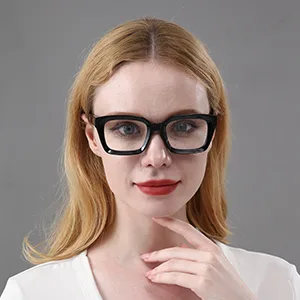 MMOWW Oversized Reading Glasses for Women - Anti Blue Light Glasses with Square Frame (Transparent Purple 3.0) Transparent Purple 3.0 x - thick black reading glasses 2.5+